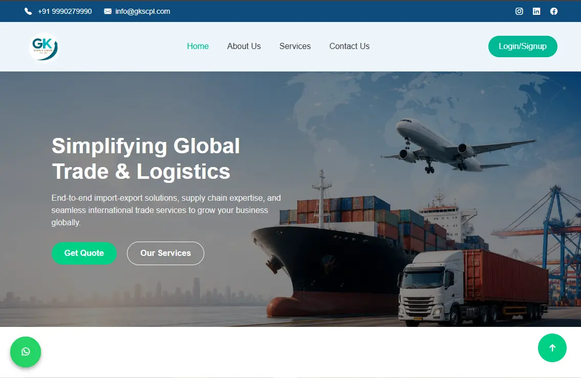 Sophisticated corporate international trade logistics web platform dashboard
