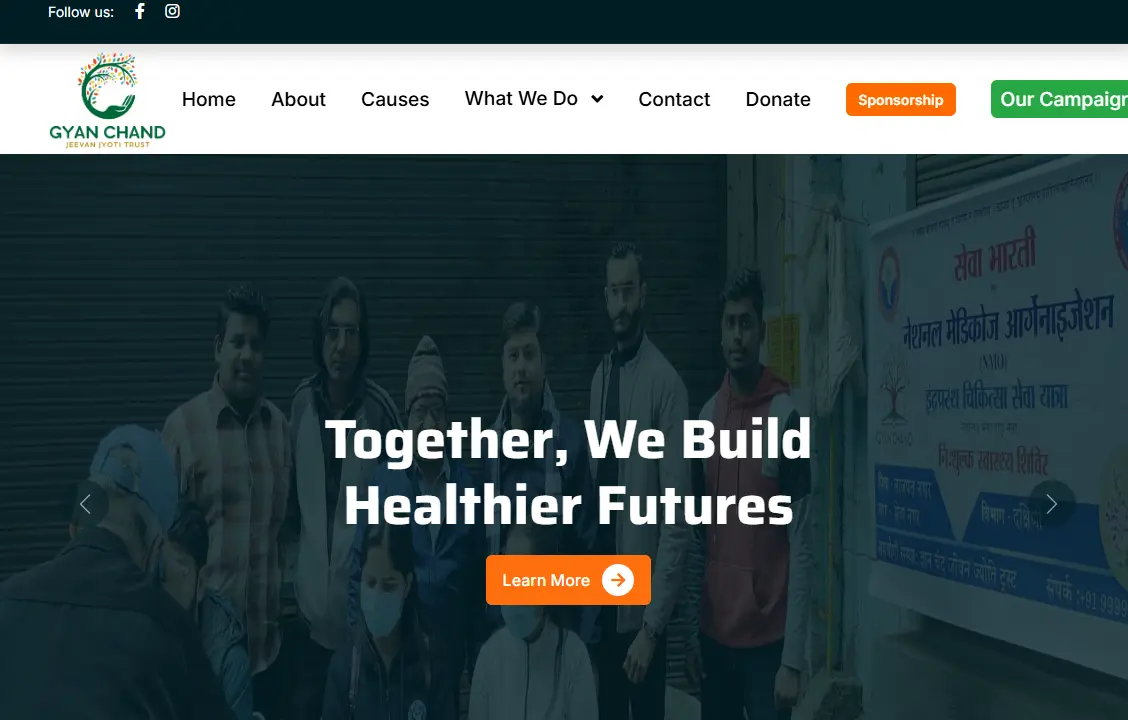 Empathetic modern healthcare foundation website dashboard