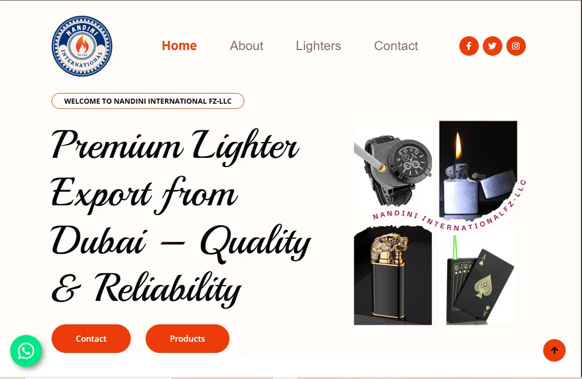 High-end luxury export catalog web portal for Dubai international trading corporation